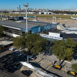 Vista área del Aeroparque Jorge Newbery.
