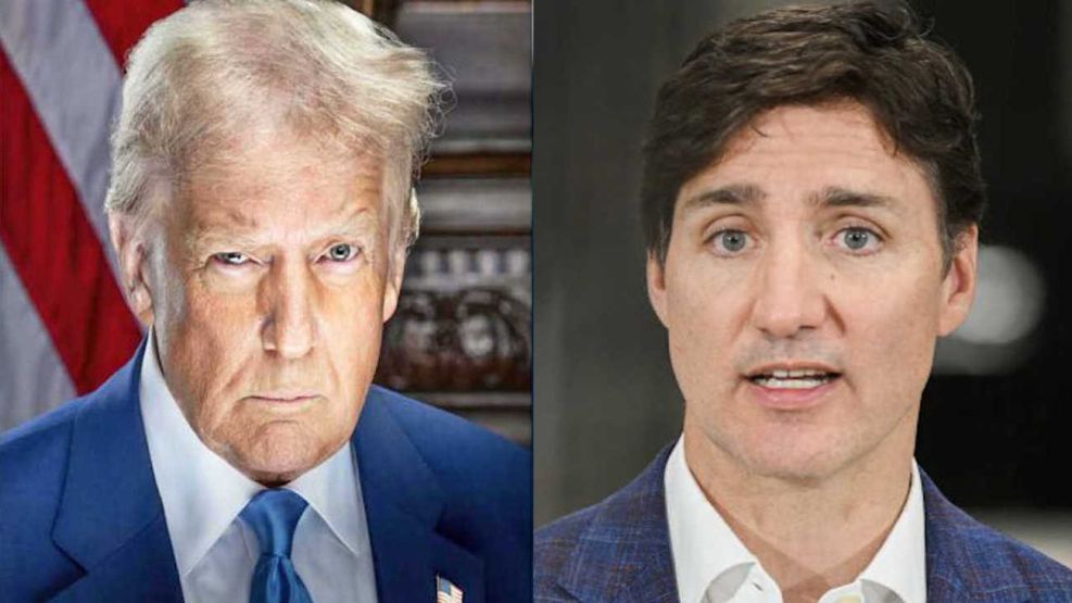 Donald Trump y el primer ministro de Canadá, Justin Trudeau 20250214