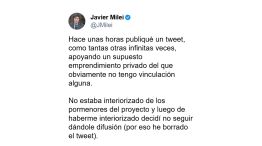 El tuit de Milei, intentando explicar el escándalo $LIBRA.