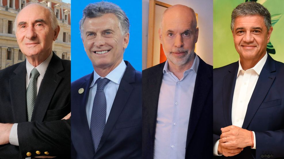 Fernando De la Rúa, Mauricio Macri, Horacio Rodríguez Larrera y Jorge Macri.