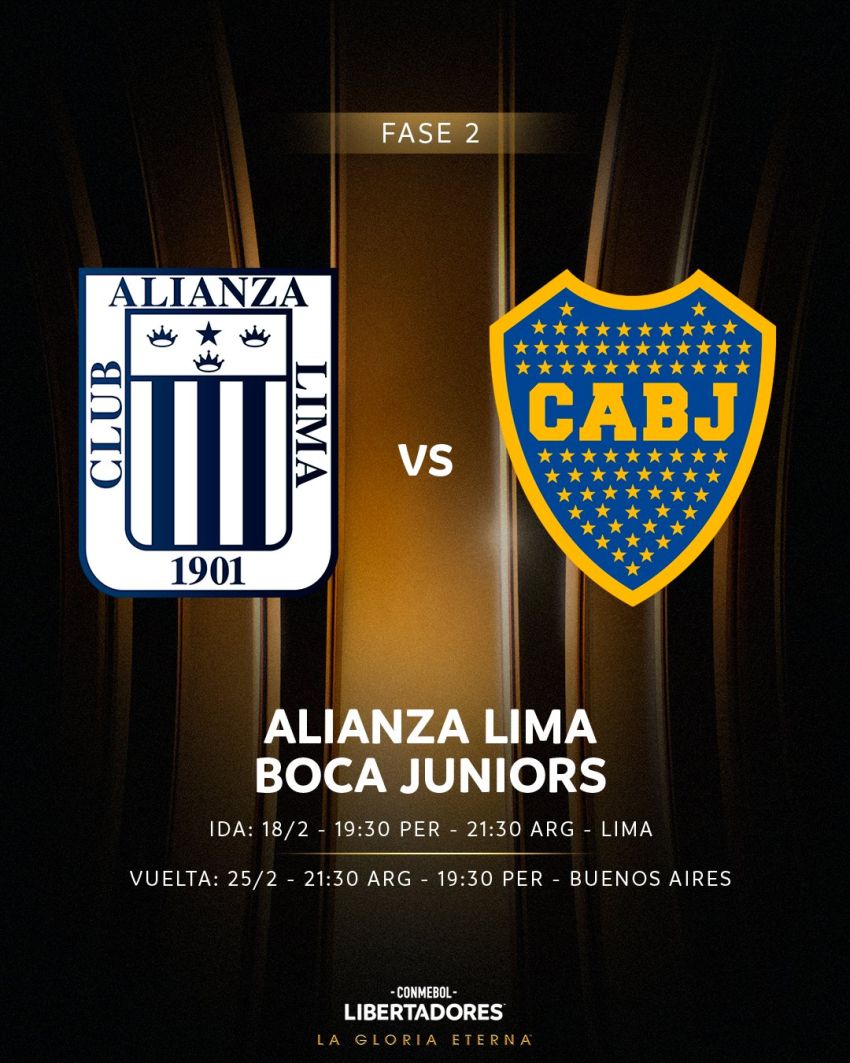 Boca y Alianza Lima se miden por un lugar en la Fase 3 de la Libertadores.