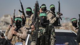 Hamas fighters in Khan Yunis, southern Gaza