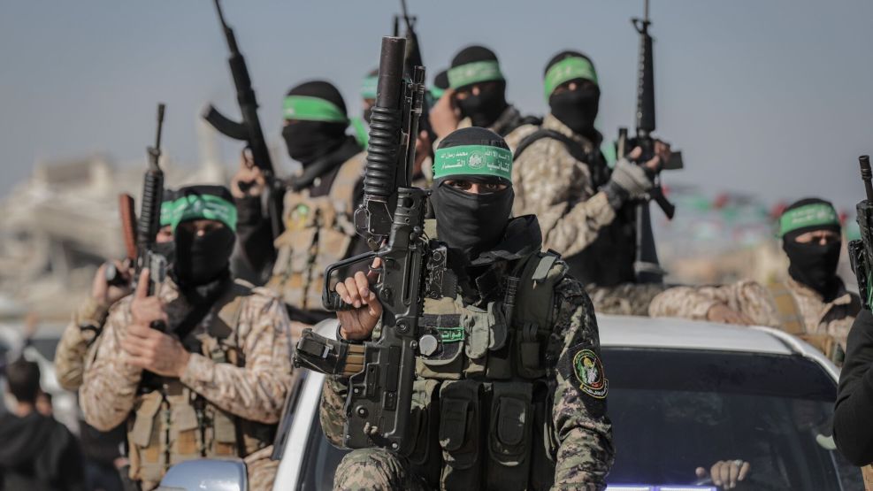 Hamas fighters in Khan Yunis, southern Gaza