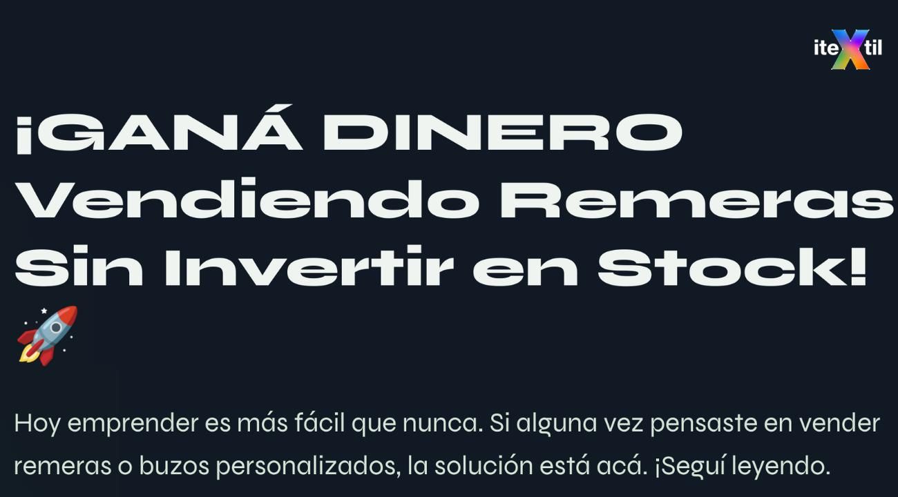 Ganá dinero vendiendo remeras  sin invertir en stock