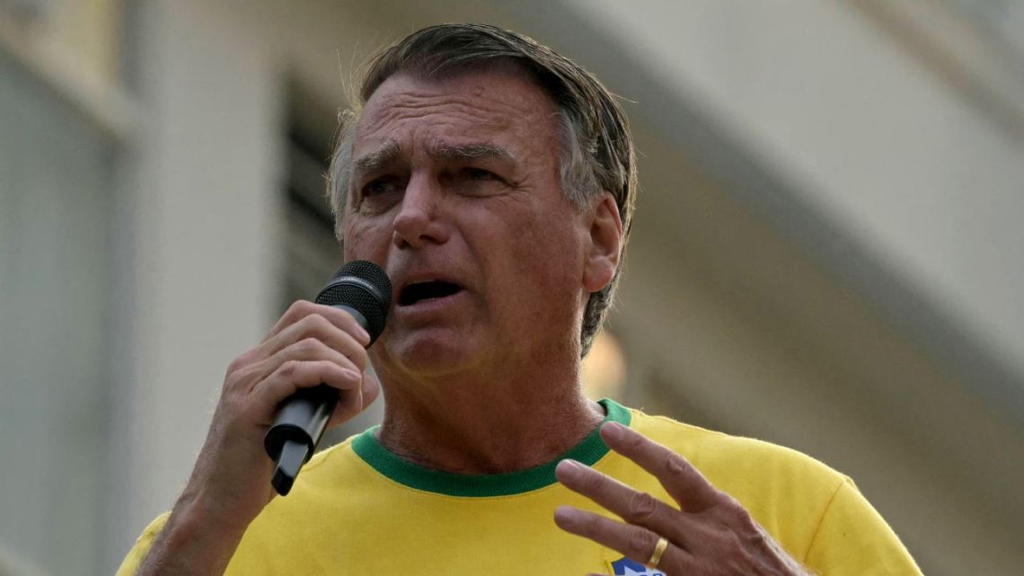 Former Brazilian President Jair Bolsonaro speaks to supporters during an Independence day rally in Sao Paulo, Brazil on September 7, 2024.