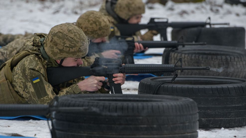 Ukrainian Cadets Training Exercise With NATO Weapons