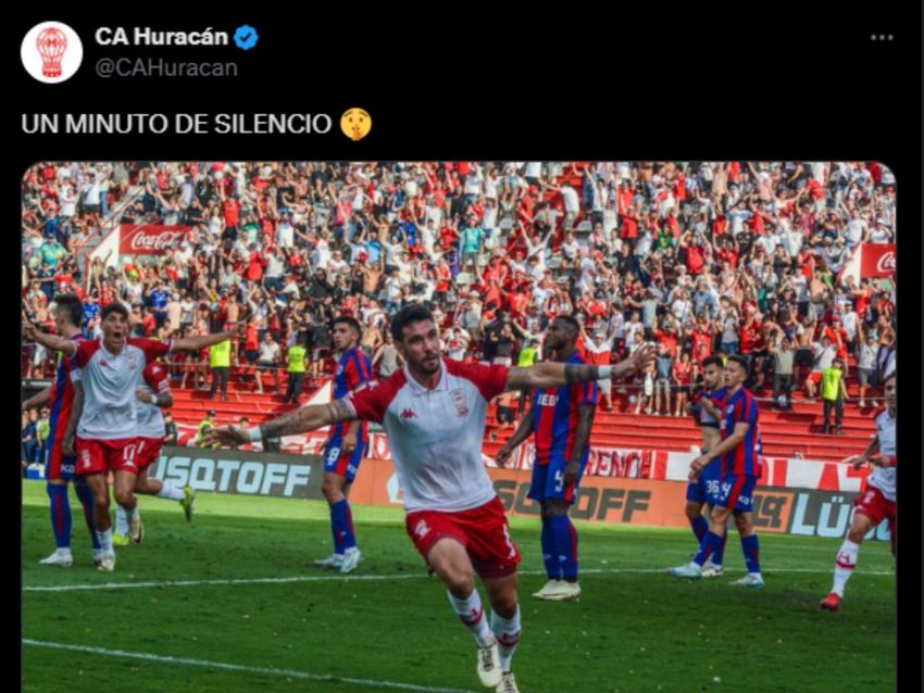 Desde sus redes sociales, Huracán gastó a San Lorenzo por la victoria en el clásico.