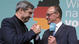 Markus Söder (Unión Socialcristiana bávara/CSU) y Friedrich Merz (Unión Demócrata Cristiana/CDU)