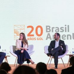 Los ejecutivos de Gol en Buenos Aires: Celso Ferrer, Carla Fonseca, Mateus Pongeluppi y Patricio Gutiérrez.
