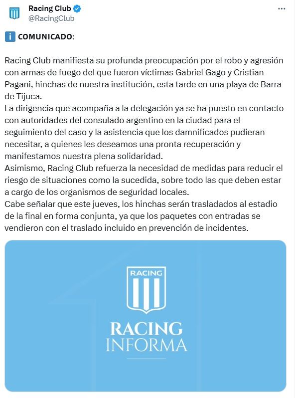 Comunicado de Racing