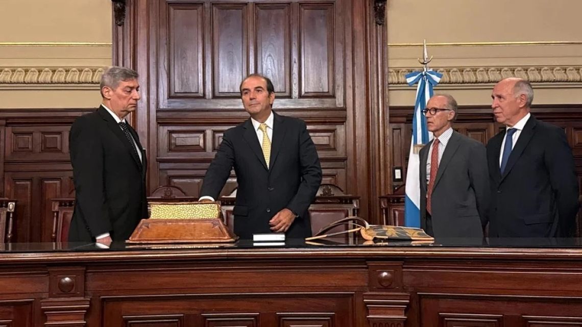 The four members of Argentina’s Supreme Court: Horacio Rosatti, Manuel García-Mansilla, Carlos Rosenkrantz and Ricardo Lorenzetti.