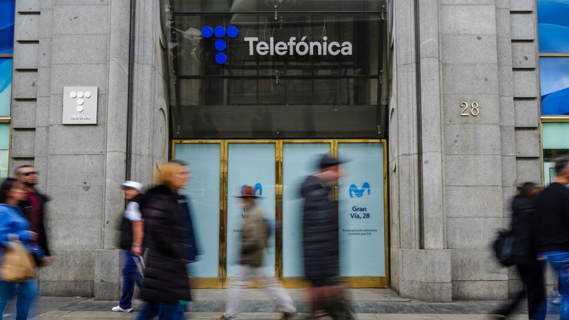 A Telefónica store in Madrid.