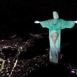 El Papa Francisco en el Santuario de Cristo Redentor en Río de Janeiro Brasil. Foto AFP | Foto:AFP