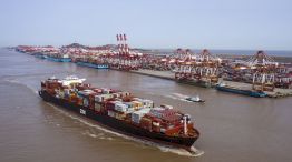 Operations At Yangshan Deepwater Port as China Talks Up Post-Virus Rebound While The World Economy Shuts