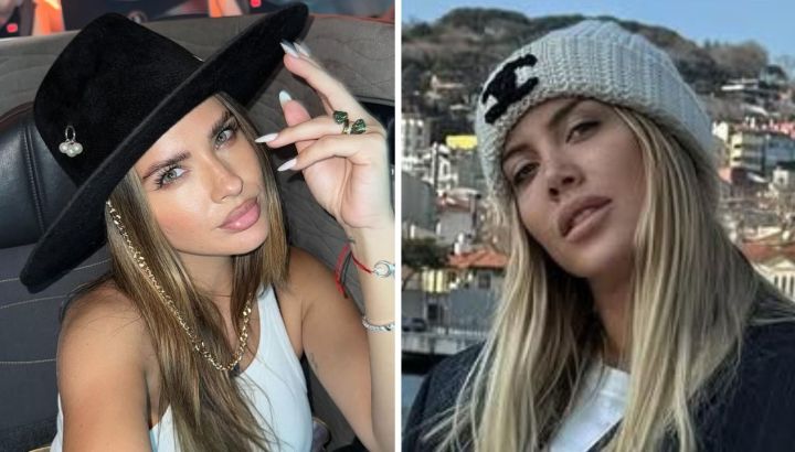 Guerra de looks: La China Suárez copió a Wanda Nara y usó un tapado con plumas