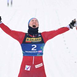  Vilde Nielsen al cruzar la línea de meta en el Campeonato Mundial de Esquí Para Cross-Country de la FIS en Trondheim, Noruega. Foto de Jonathan NACKSTRAND / AFP | Foto:AFP