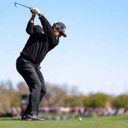 Hideki Matsuyama de Japón realiza un golpe en el campo de golf Arnold Palmer Bay Hill. Florida. Foto de Richard HEATHCOTE / AFP | Foto:AFP
