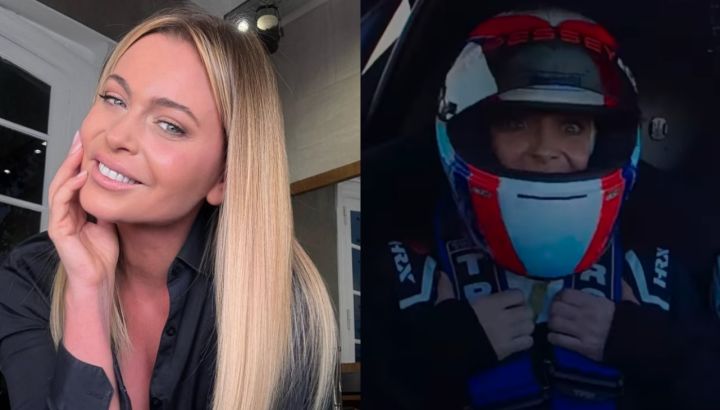 Karina Mazzocco se subió a un auto de carreras por primera vez junto a su hijo: el video a más de 200 km por hora