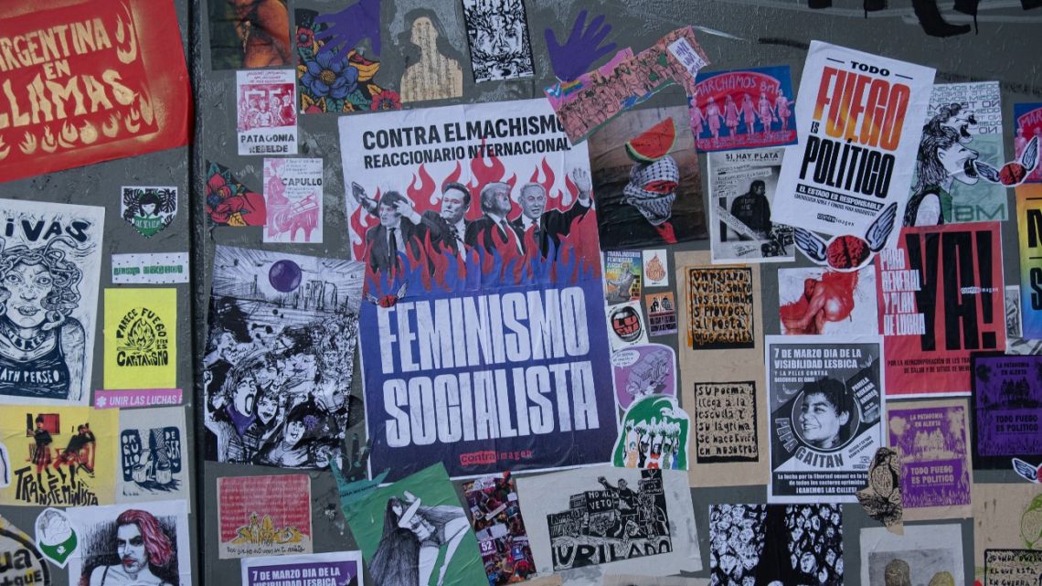 Images from the demonstration marking International Women's Day 2025 in Buenos Aires City, on Saturday, March 8, 2025.