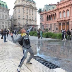 Marcha de los jubilados con los hinchas, la protesta en el Congreso | Foto:Sergio Piemonte