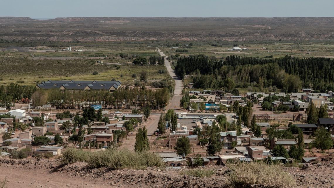 Residential buildings outside the Vaca Muerta shale patch in Añelo, Neuquén Province, Argentina.