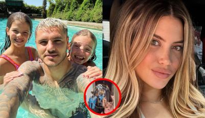 Mauro Icardi, sus hijas y Wanda Nara