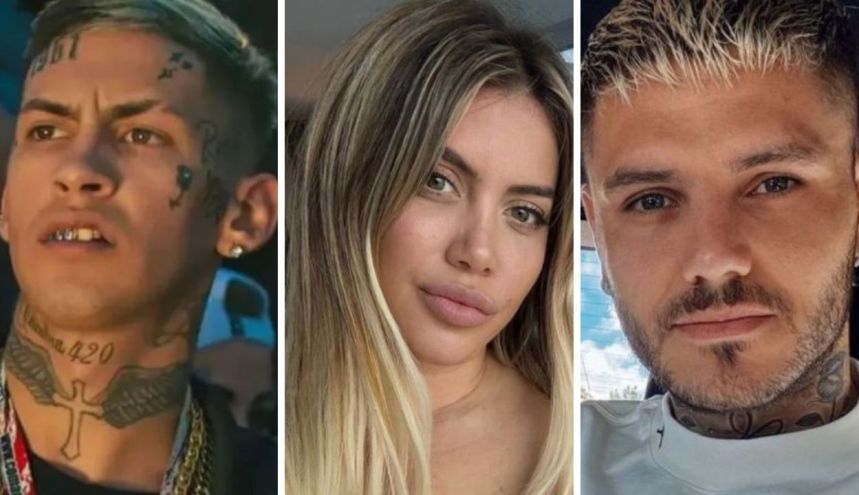 L-Gante, Wanda Nara y Mauro Icardi