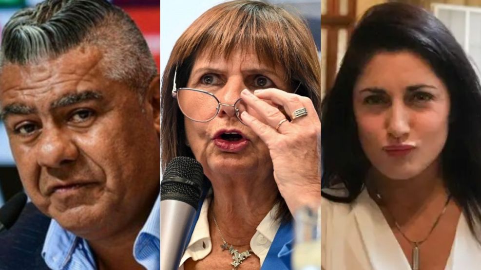 20250315 Claudio 'Chiqui' Tapia (presidente de AFA), Patricia Bullrich (Ministra de Seguridad) y Juliana Santillán (Diputada Nacional por la Libertad Avanza)