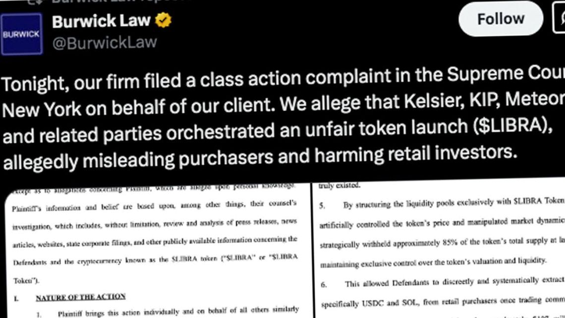 Burwick Law files a class-action suit representing victims of $LIBRA cryptocurrency scandal.