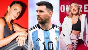 Antonela Roccuzzo, Lionel Messi y Sofi Martínez