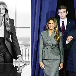 Melania Trump, foto oficial y acto en compañía de la familia. | Foto:AFP