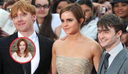 J.K. Rowling, Daniel Radcliffe, Emma Watson y Rupert Grint