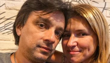 Fernanda Iglesias y Javier, su pareja