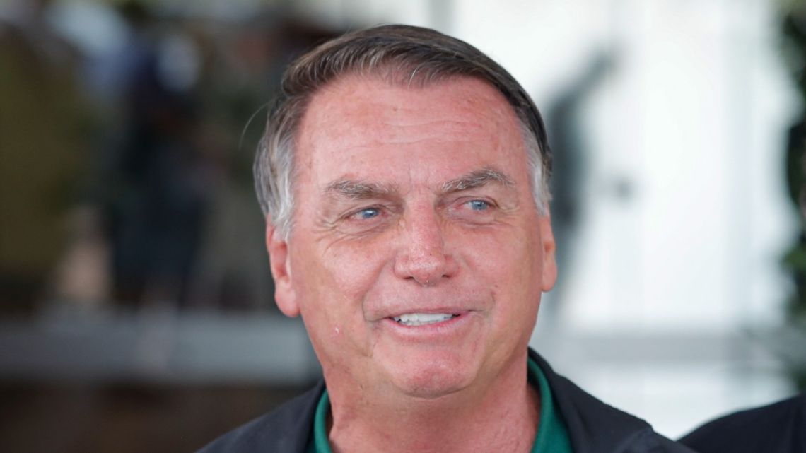 Former Brazil President Jair Bolsonaro (2019-2022) arrives at Brasilia airport on March 25, 2025. 