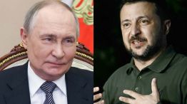 Vladimir Putin y Volodimir Zelenski20250325