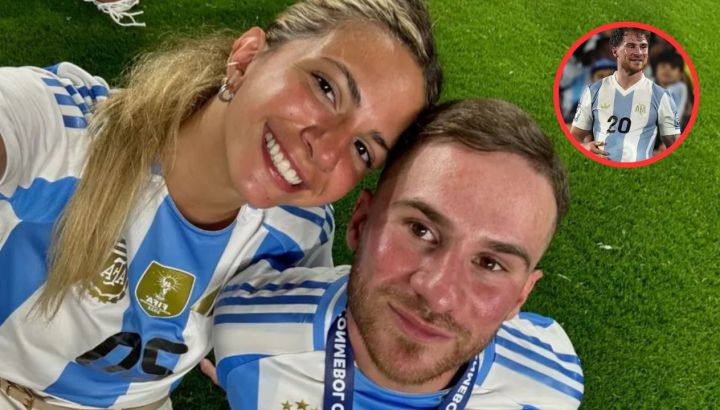 La reacción de Ailén Cova al festejo de gol que le dedicó Alexis Mac Allister a la hija que esperan