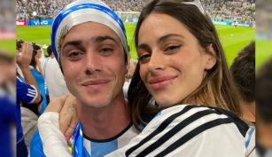 Tini Stoessel alentando a la selección argentina
