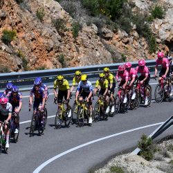 El pelotón pedalea cerca de Mora d'Ebre durante la quinta etapa de la Volta a Catalunya. Foto de Josep LAGO / AFP  | Foto:AFP