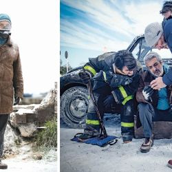 Ricardo Darín en el rol de Juan Salvo y chequeando detalles estéticos. | Foto:Netflix