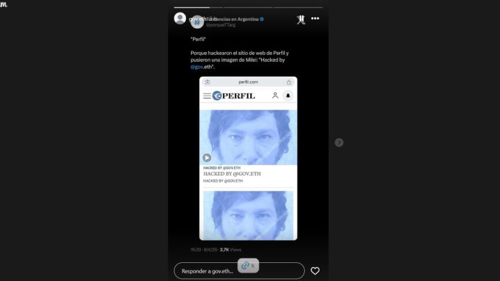 Gov.eth, el hacker que accedió a Perfil.com