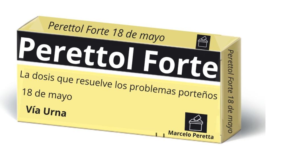 Flyer propagandístico del candidato a legislador porteño, Marcelo Peretta