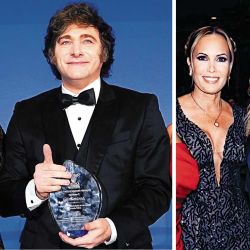 Natalia Denegri recibió a Javier Milei en Estados Unidos y lo condecoró con el premio “Campeón de la Libertad Económica”. | Foto:Cedoc