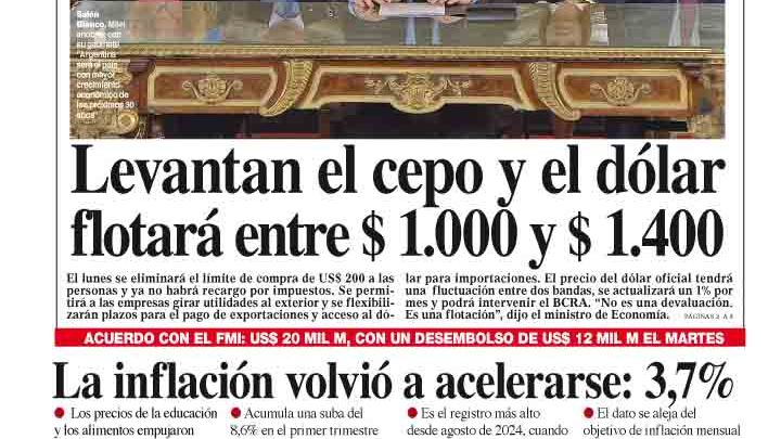 La tapa del Diario PERFIL del sábado 12 de abril de 2025