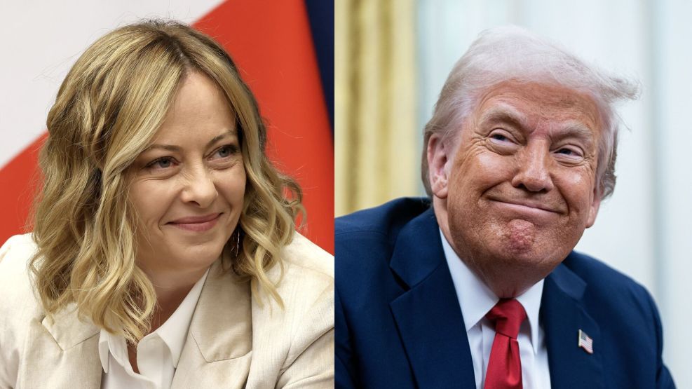 COMBO DIPTYCH Giorgia Meloni and Donald Trump