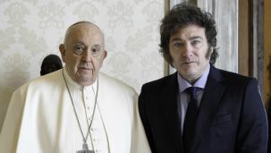 El papa Francisco junto al presidente Javier Milei
