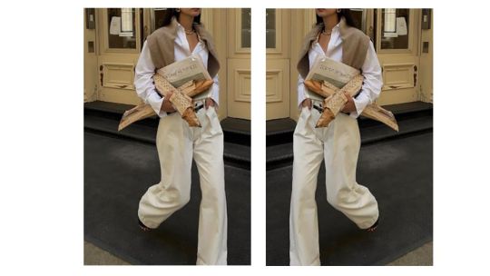 Inspiración otoño: old money outfits con pantalón blanco