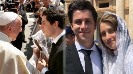 Papa Francisco, David Henrie y Maria Cahill