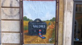 Pintura del artista romano Maupal en homenaje al Papa Francisco