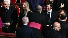 Javier Milei, en la primera fila de líderes mundiales que fueron al funeral del papa Francisco