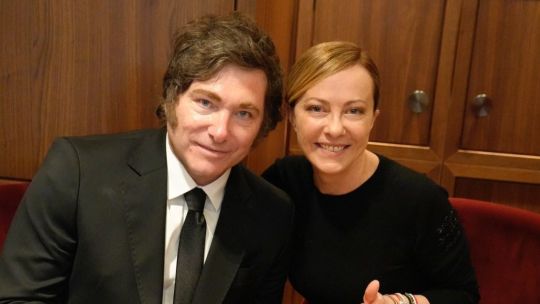 Javier Milei y Giorgia Meloni